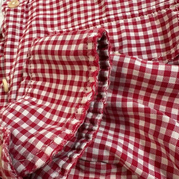 Current/Elliott The Perfect Shirt Long Sleeve Women's Size 3/Large Red Gingham - Picture 3 of 11
